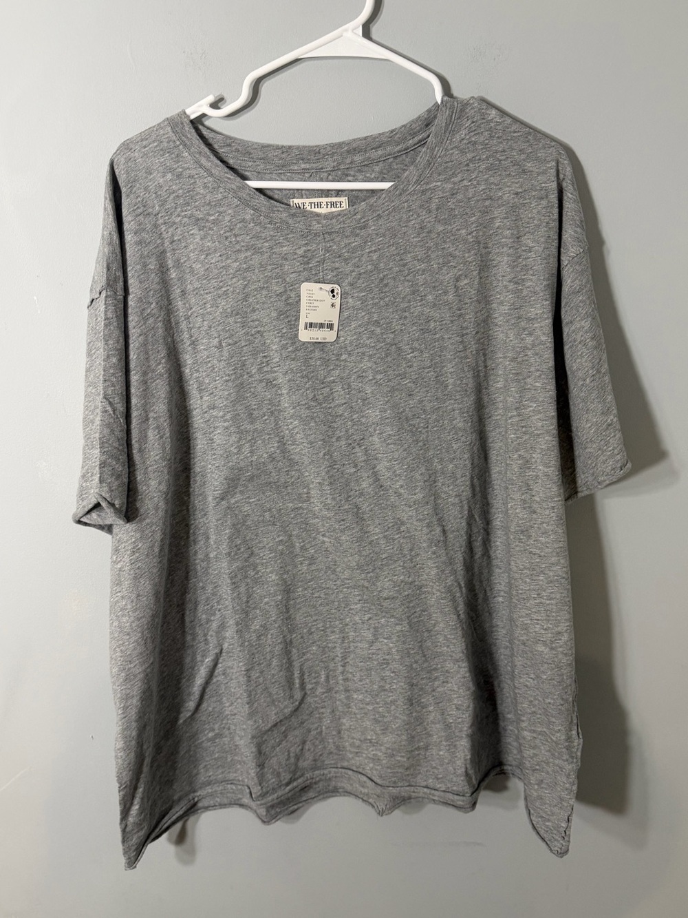 NWT Free People Grey Oversized Tee
